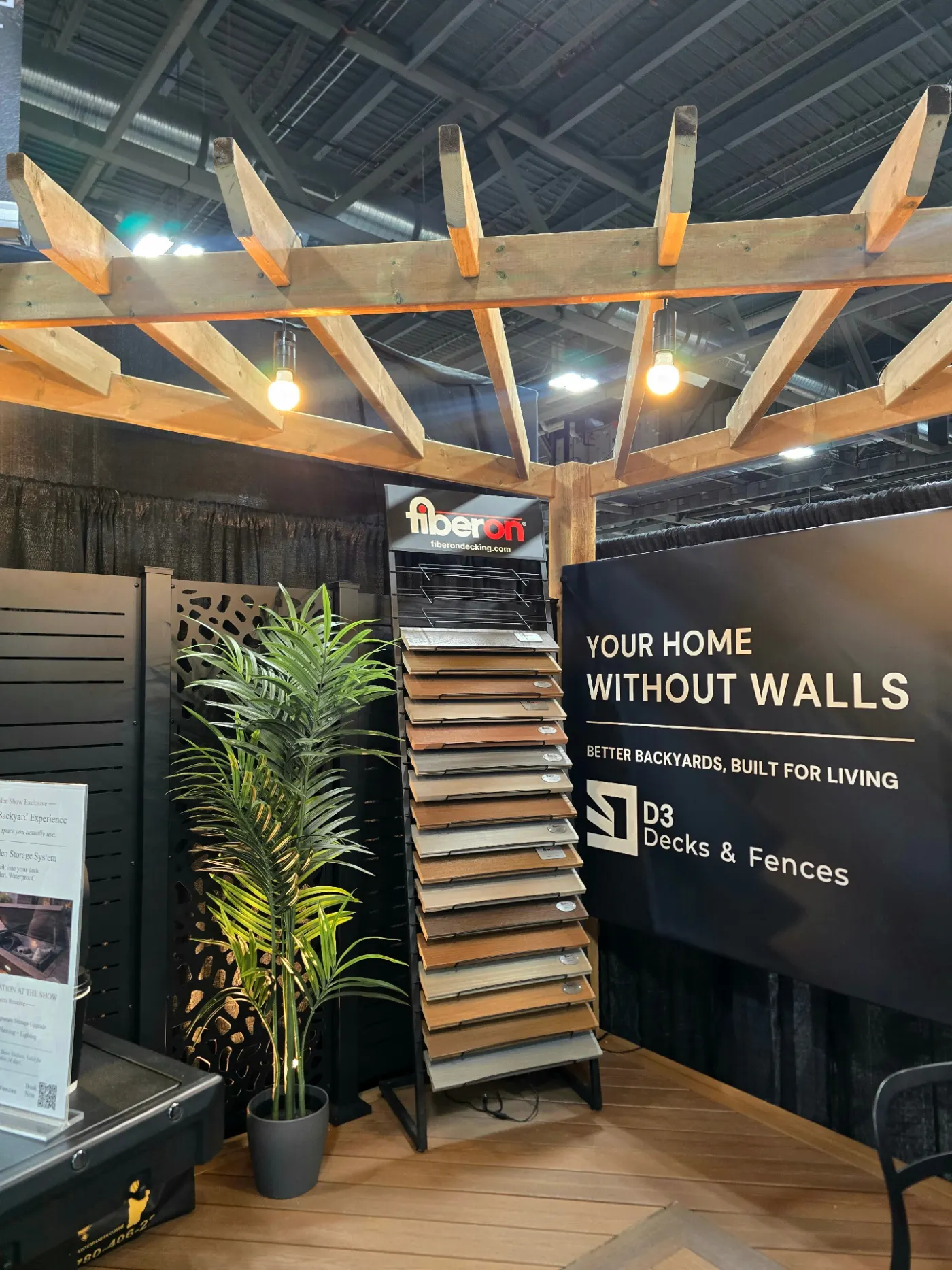 Fiberon decking sample display at the D3 booth