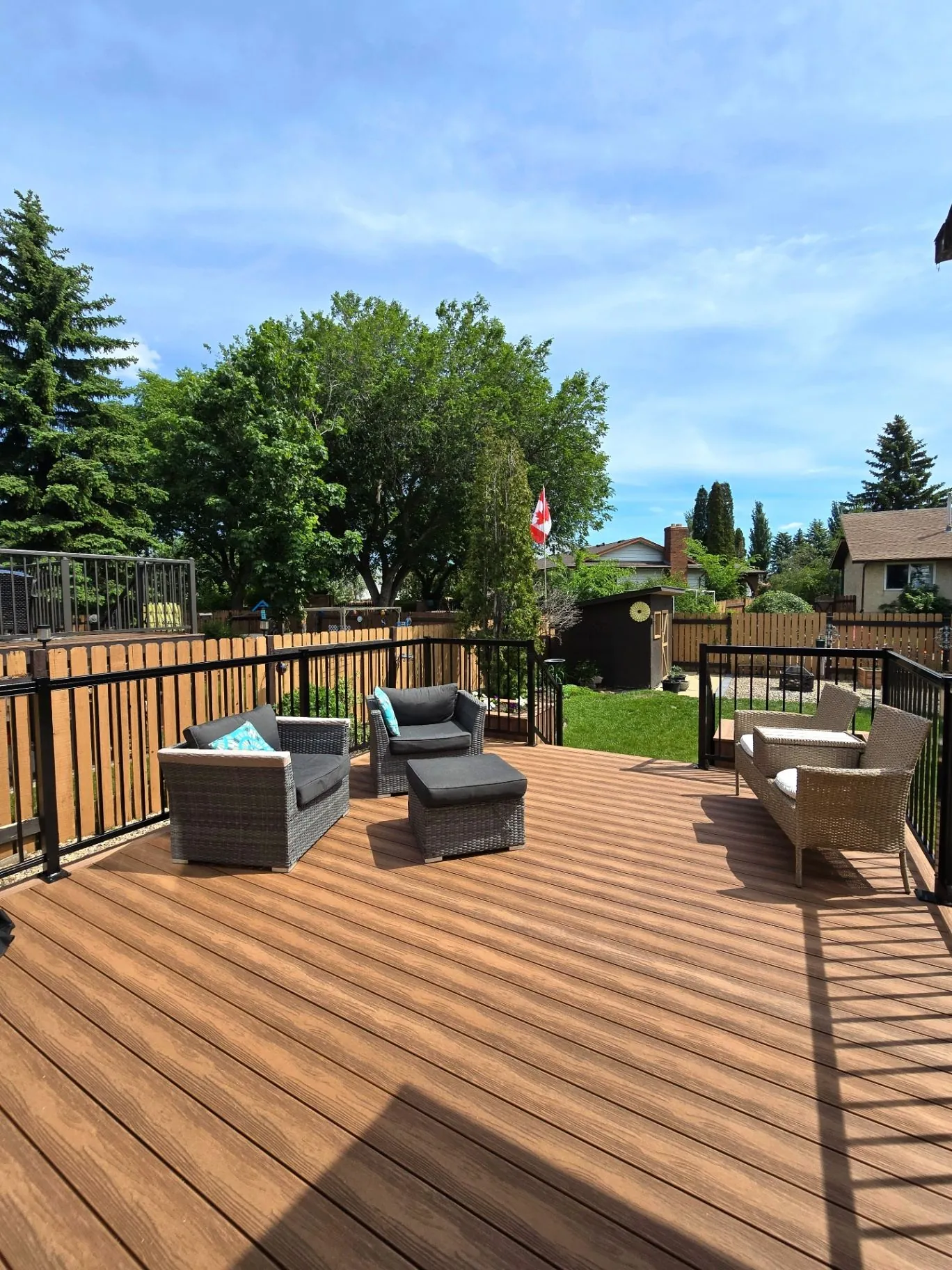 Eva-Last composite deck with planters & stair lighting — photo 6