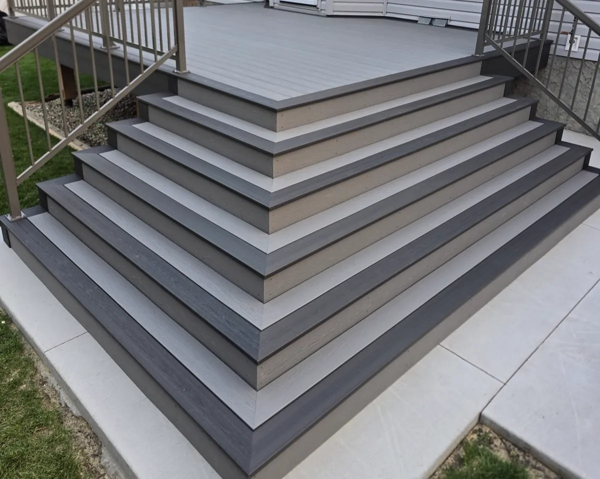 Custom stairs — custom deck feature by D3 Decks & Fences, Edmonton