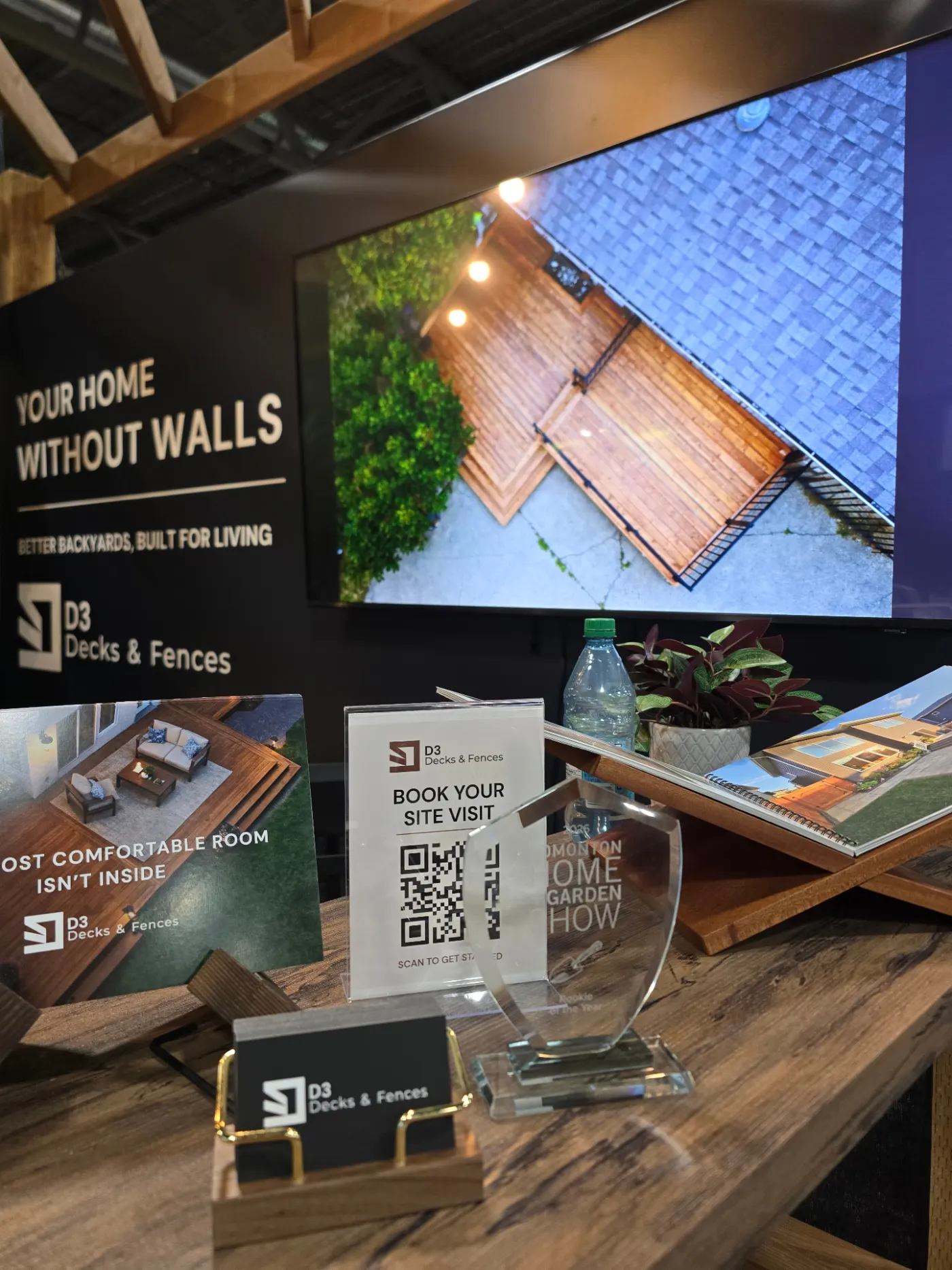 D3 marketing display and materials on the show floor