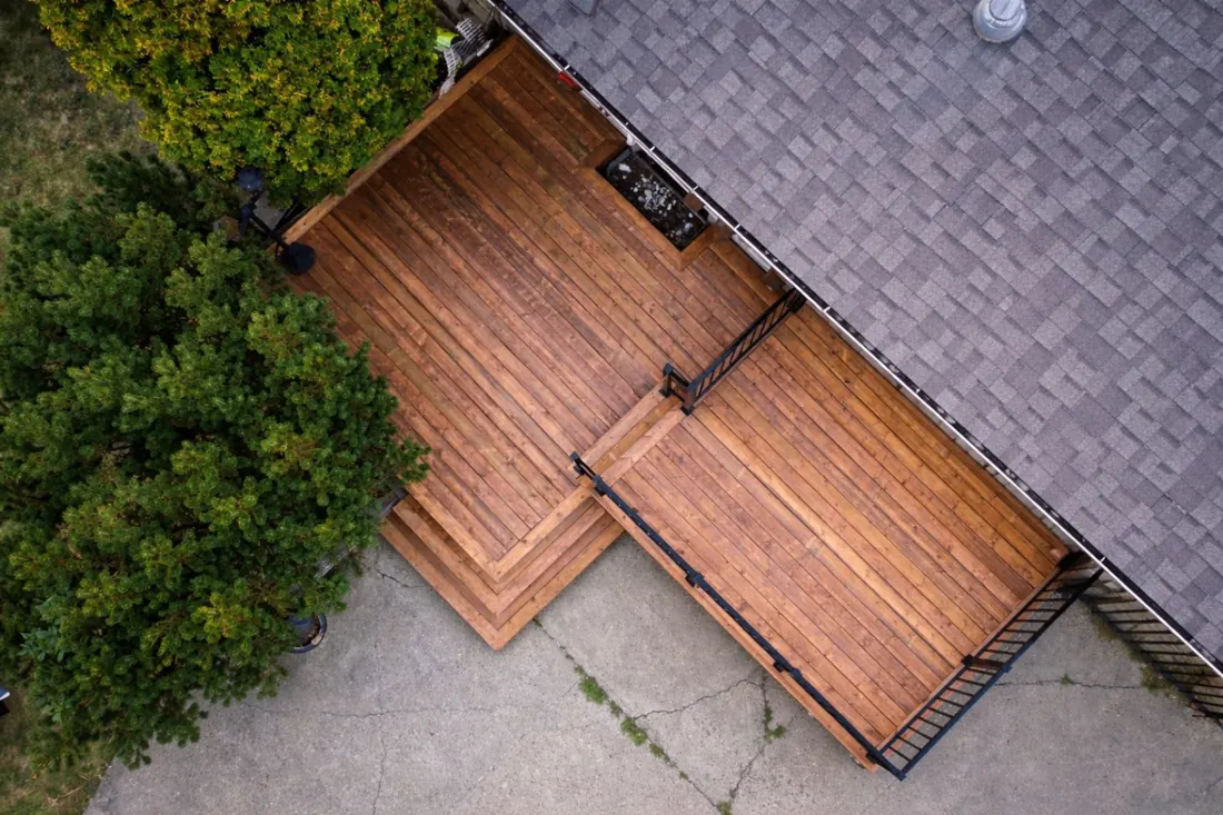 Bi-Level Pressure-Treated Deck