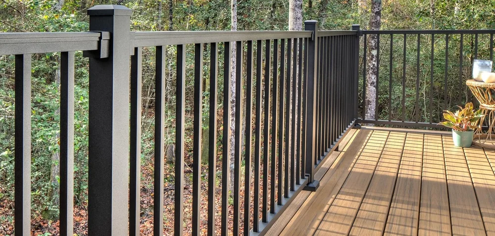 Aluminum railings — custom deck feature by D3 Decks & Fences, Edmonton